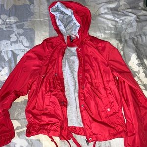 Red zip up jaket